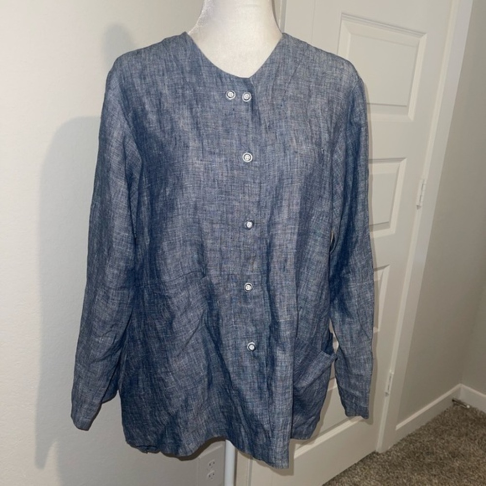 Spirit house 100% linen lagenlook tunic blouse